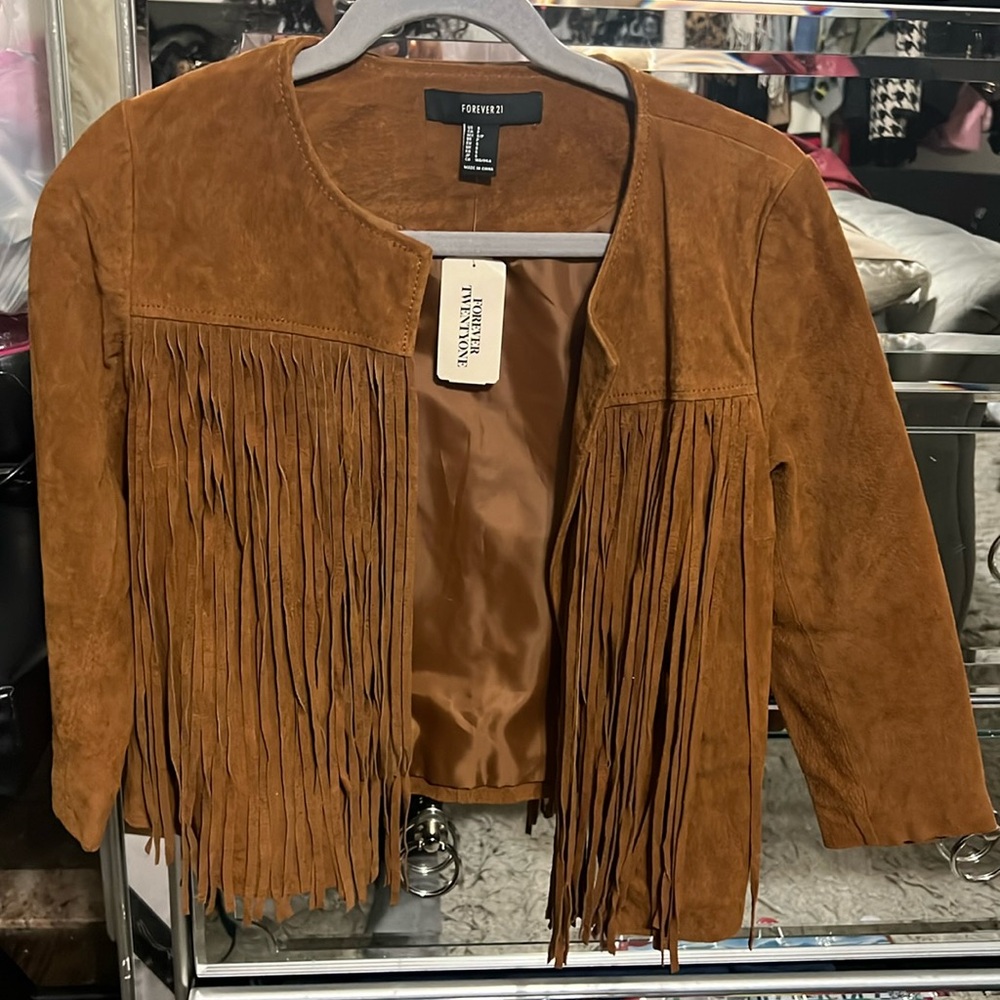 Forever 21 Brown Fringe Jacket